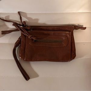 Small leather brown wallet/clutch